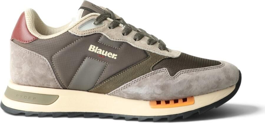 Blauer.USA Sneakers laag olijfgroen gemengde kleuren