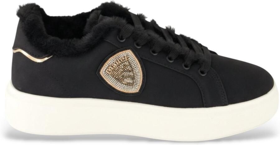 Blauer Zwarte Venus leren sportschoenen