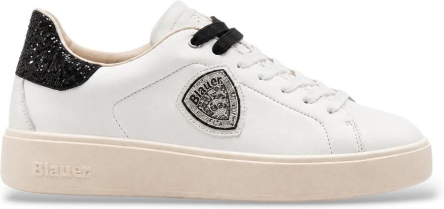 Blauer Victory sneakers van wit leer