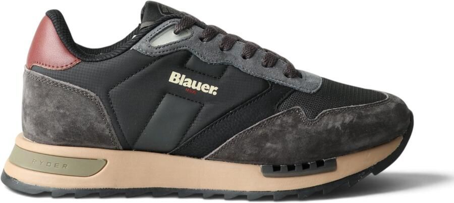 Blauer.USA Sneakers laag donkerbruin antraciet donkergrijs zwart