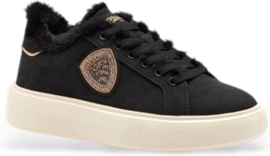 Blauer Zwarte Venus leren sportschoenen