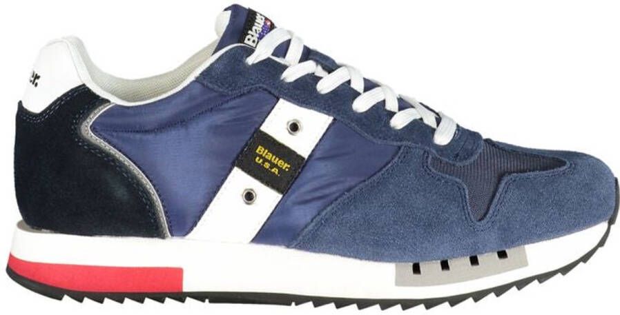 Blauer Blauwe Polyester Sneakers met Contrasterende Details