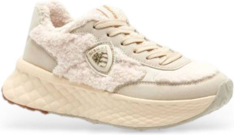 BLAUER Lage Sneakers Dames Lynn02 Maat: 37 Materiaal: Leer Kleur: Beige