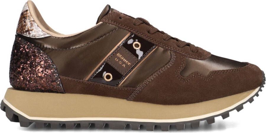 BLAUER Lage Sneakers Dames Millen03 Maat: 37 Materiaal: Suède Kleur: Bruin