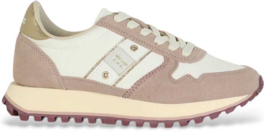 Blauer Millen03 witte leren sportschoenen