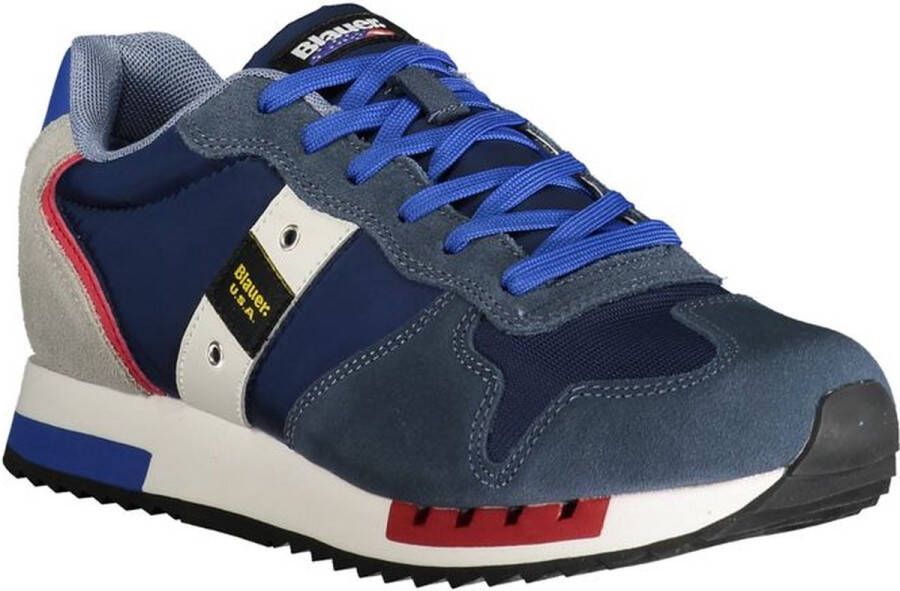 Blauer Blauwe Sneakers met Technische Inzetstukken Multicolor Heren