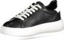 Blauer Zwarte Polyester Sneaker met Contrastdetails Black - Thumbnail 1