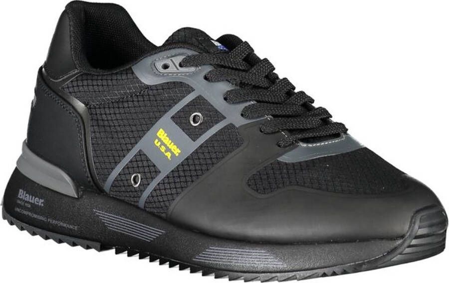 Blauer Zwarte contrast sneakers stijlvol sportief Black Heren
