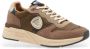 Blauer Contrastmateriaal Sneakers Bruin Beige - Thumbnail 1