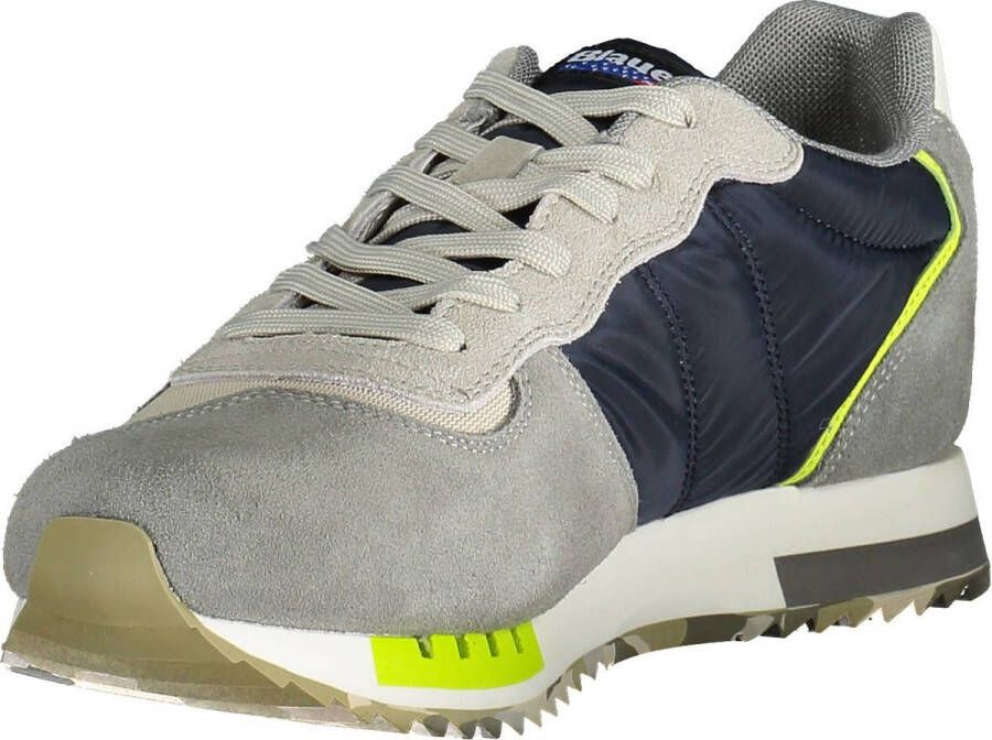 Blauer Blauwe Contrasterende Veters Sportieve Sneakers Multicolor Heren