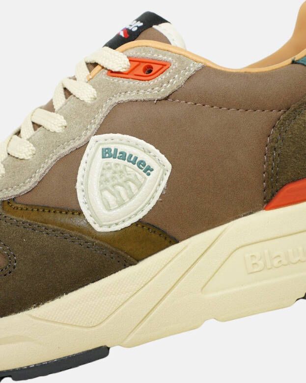 Blauer Witte Polyester Sneaker Multicolor Heren