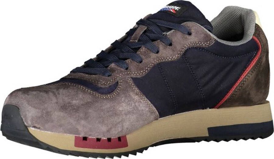 Blauer Heren Suede Sneaker Queens in Donkerbruin Navyblauw Bruin Heren