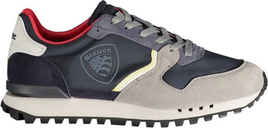 Blauer Sportieve Sneakers met Contrastdetails en Logo Multicolor Heren