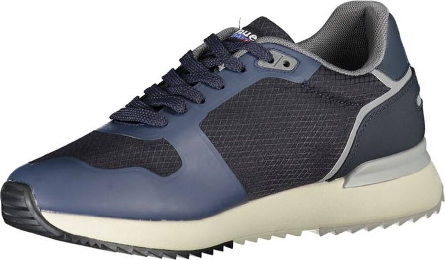 Blauer Blauwe Sneakers met Contrasterende Details Multicolor Heren