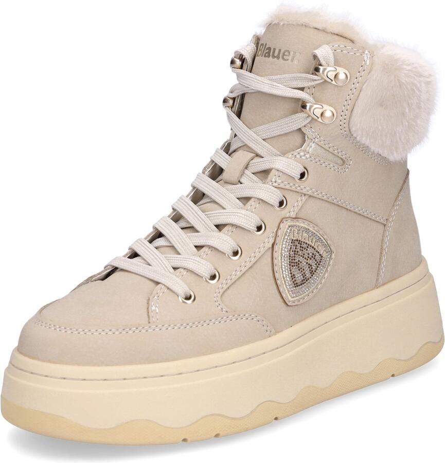 Blauer dameslaars met veters Maribel taupe