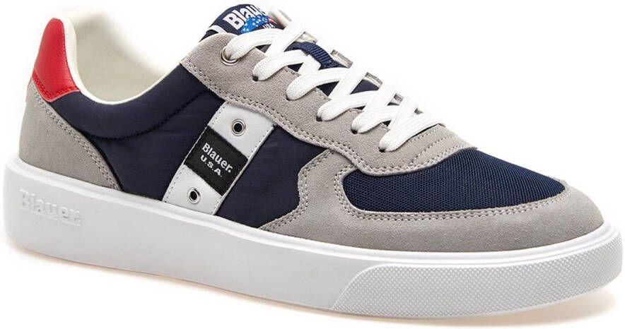 Blauer Blauwe Leren Heren Sneaker