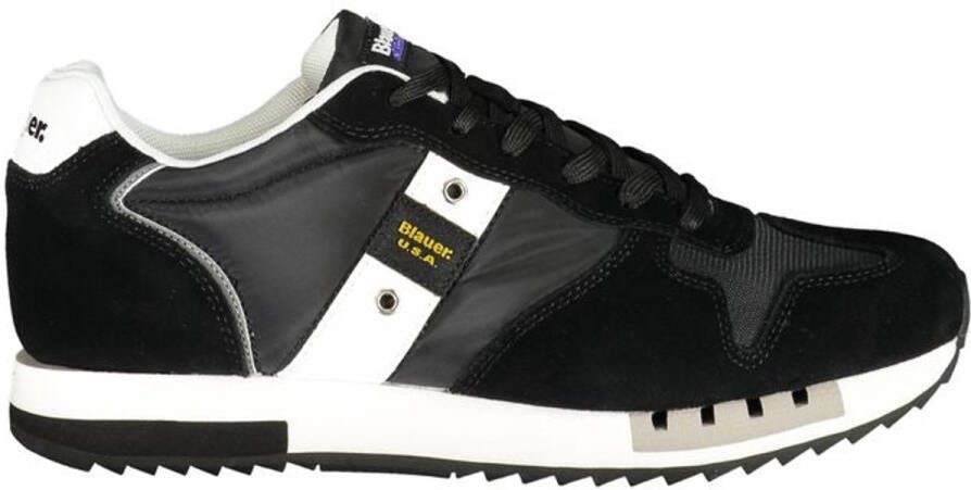 Blauer Zwarte Polyester Sneakers Voor Mannen
