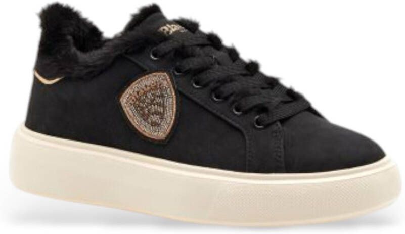 Blauer Zwarte Venus leren sportschoenen