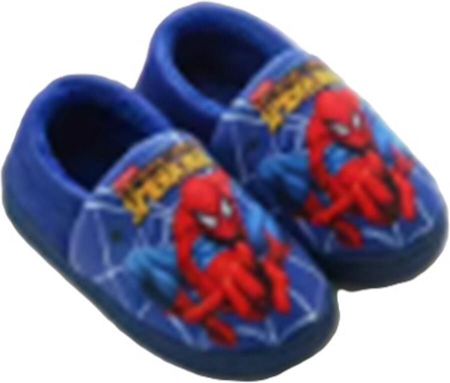 Blauw Spider pantoffels sloffen bont pluche
