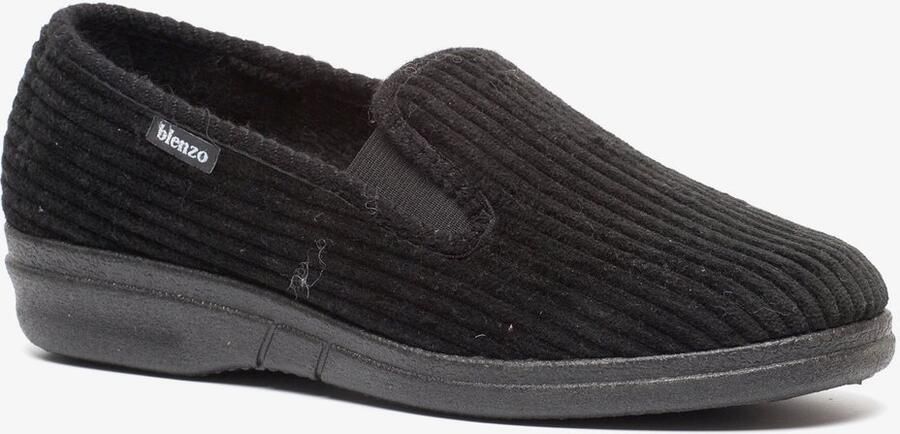 Blenzo heren pantoffels rib zwart Sloffen