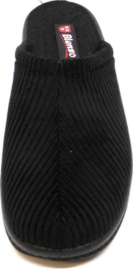 Blenzo Pantoffels Heren 6802 Corduroy Muil Zwart