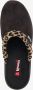 Blenzo dames pantoffels zwart met luipaard detail Sloffen - Thumbnail 2