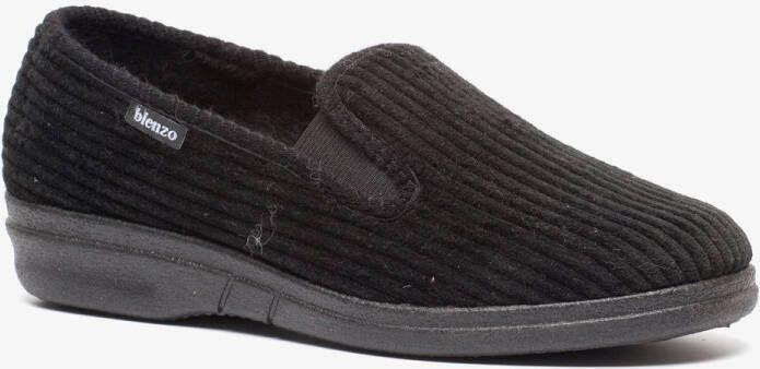 Blenzo heren pantoffels rib zwart Sloffen