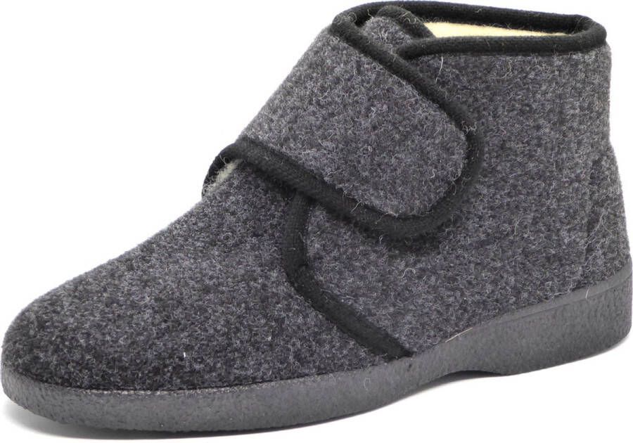 IMPORT Pantoffel Klitband Scheerwol gevoerd 205L Zwart