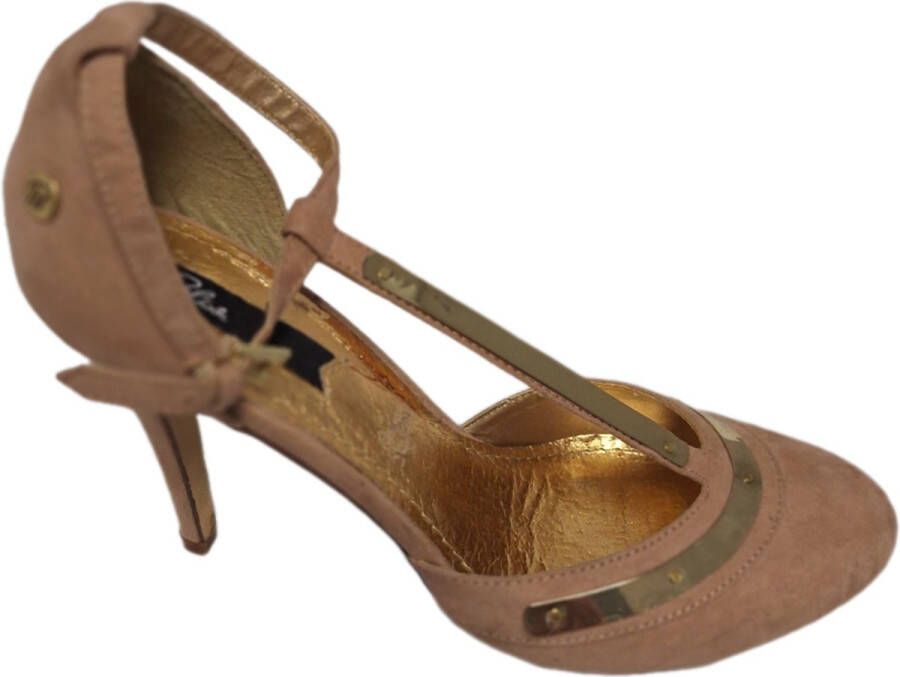 Blink -PUMP-FAKE SUEDE-NUDE-GOLDDETAILS-HAK