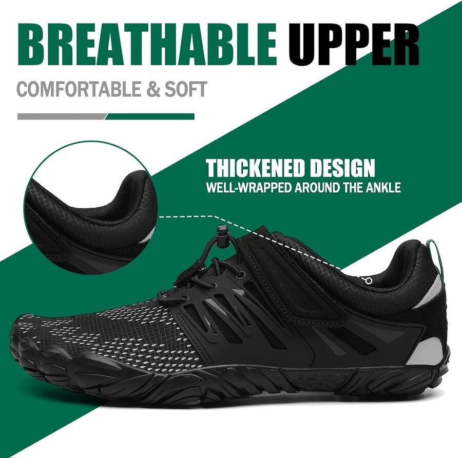 Blotevoetenschoenen voor en ade d antislip met brede teenbox en zero-drop-zool