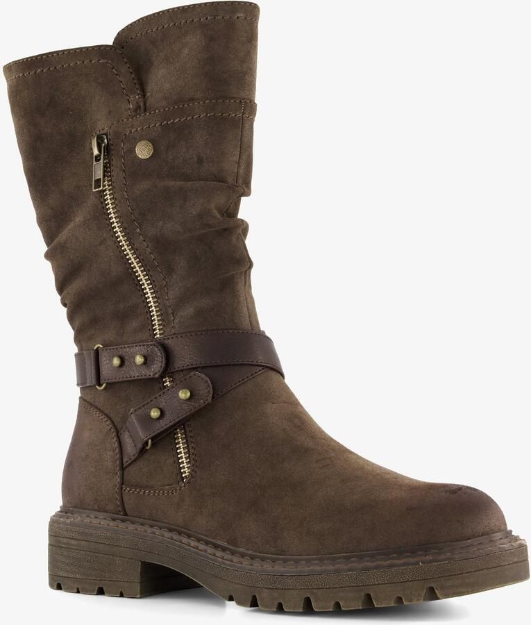 BLUE BOX dames biker boots bruin