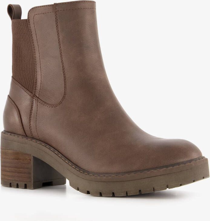 BLUE BOX dames Chelsea boots met hak bruin