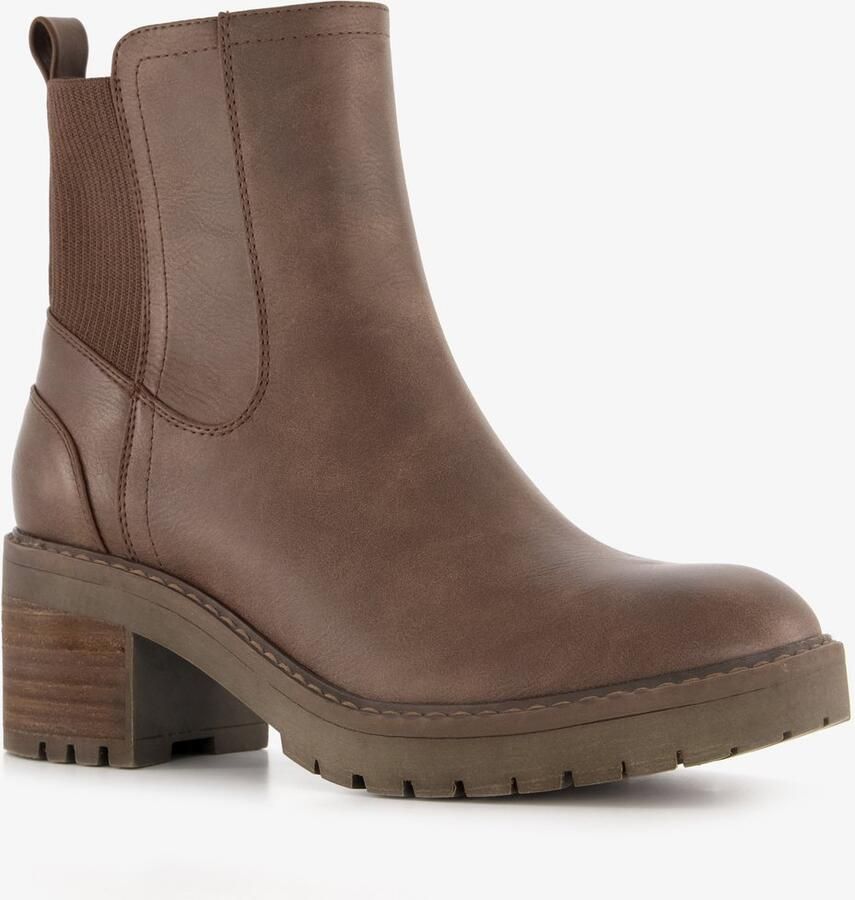 BLUE BOX dames Chelsea boots met hak bruin