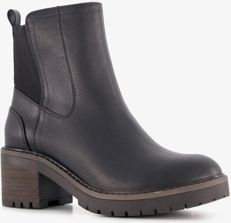 BLUE BOX dames Chelsea boots met hak zwart