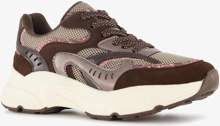 BLUE BOX dames dad sneakers bordeauxrood bruin Uitneembare zool