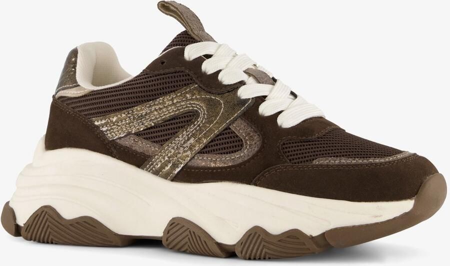 BLUE BOX dames dad sneakers bruin Uitneembare zool