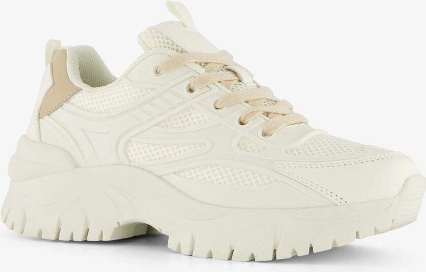 BLUE BOX dames dad sneakers wit beige