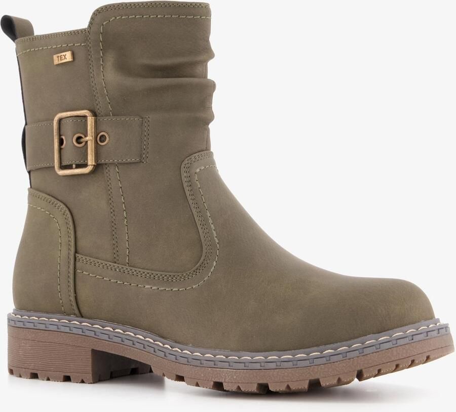 BLUE BOX dames enkellaarsjes met gesp kaki Groen