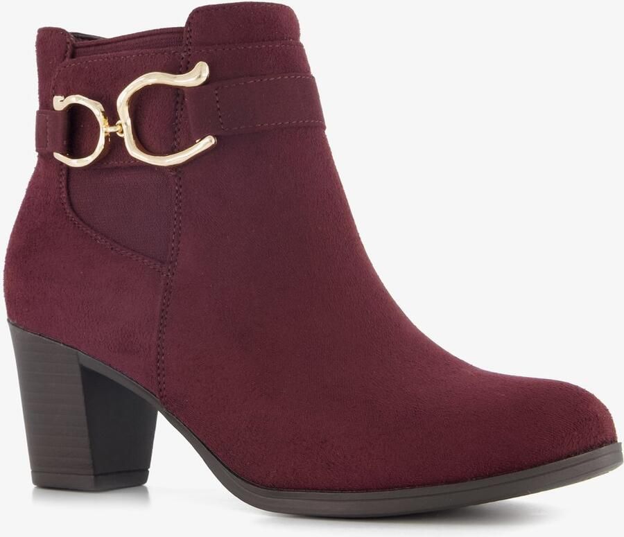 BLUE BOX dames enkellaarsjes met hak bordeaux rood