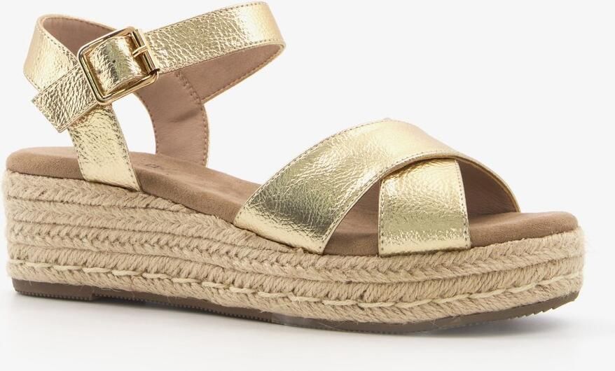BLUE BOX dames espadrilles met sleehak goud
