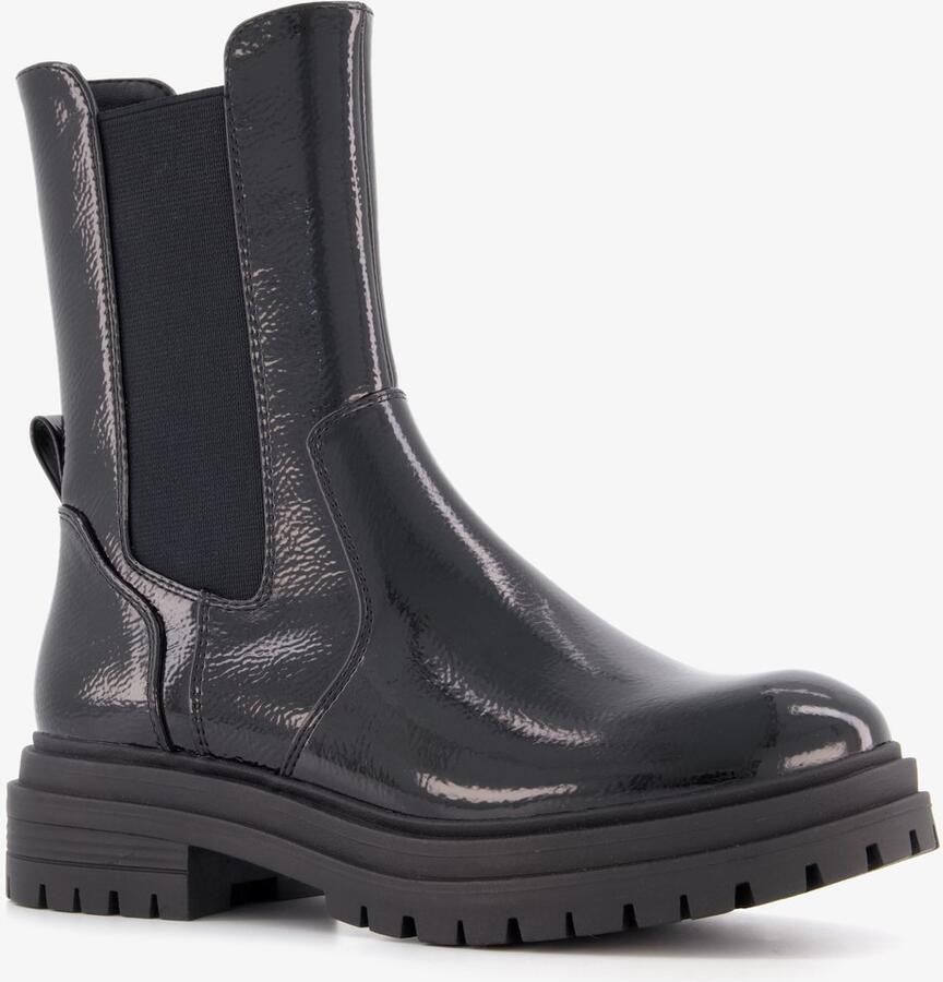 BLUE BOX dames lak Chelsea boots zwart