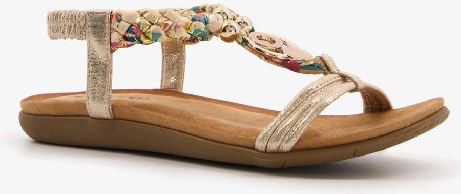 BLUE BOX dames sandalen goud gevlochten detail
