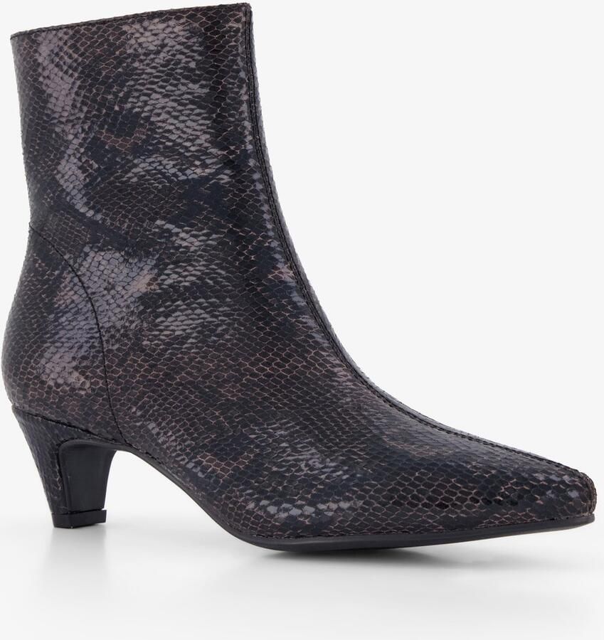 BLUE BOX dames slangenprint enkellaarsjes met hak Bruin