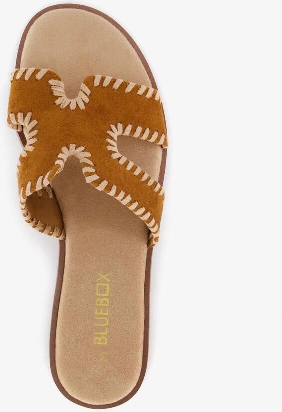 BLUE BOX dames slippers cognac