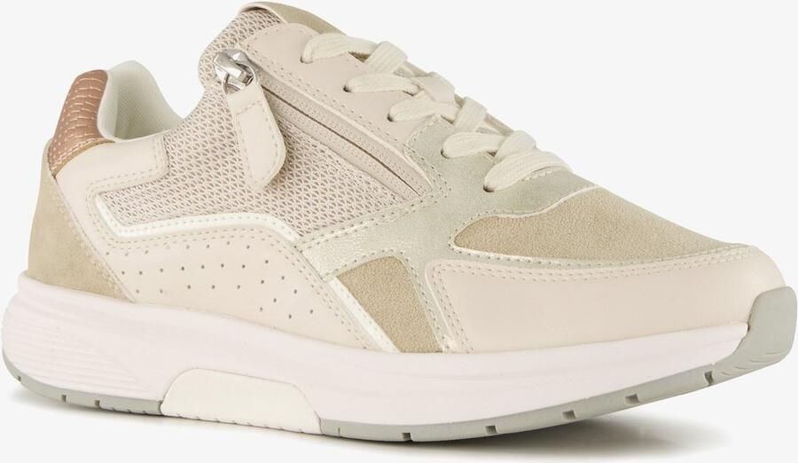 BLUE BOX dames sneakers beige goud Uitneembare zool
