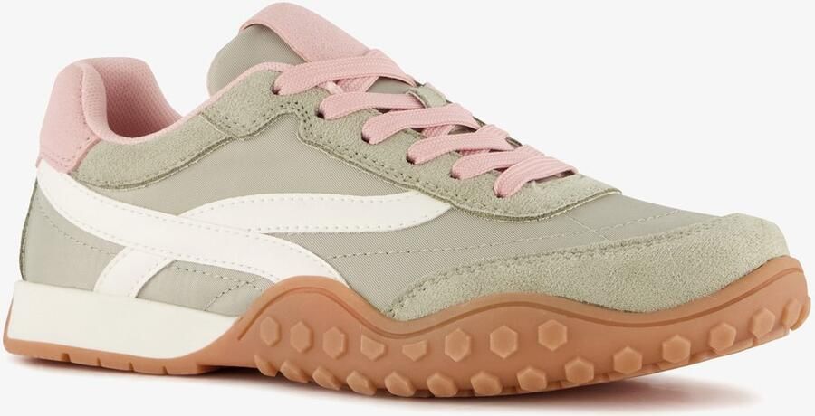 BLUE BOX dames sneakers groen roze Uitneembare zool