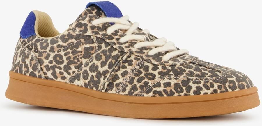 BLUE BOX dames sneakers met luipaardprint Bruin