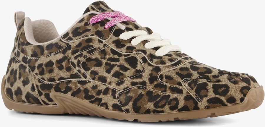 BLUE BOX dames sneakers met panterprint bruin Uitneembare zool