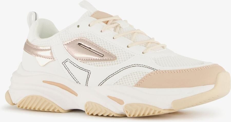 BLUE BOX dames sneakers wit beige