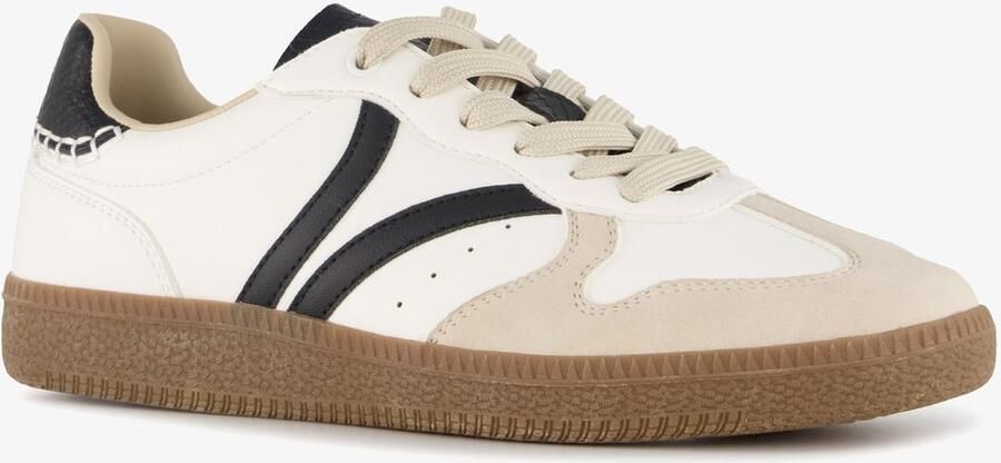 BLUE BOX dames sneakers wit zwart Uitneembare zool